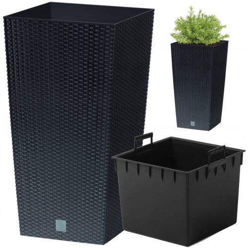  Vaso da fiori Prosperplast DRTS265-S433 nero 26,5x50 cm