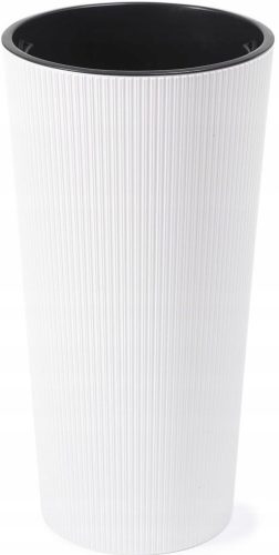  Vaso da fiori Lamela 19,6 cm x 19,6 x 36,4 cm diametro 19,6 cm plastica bianca