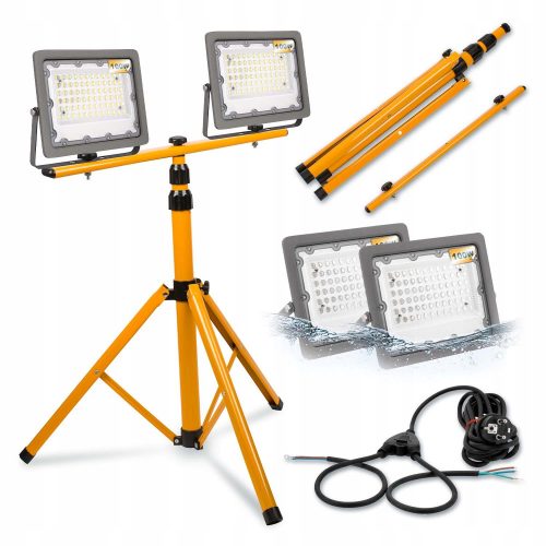  Treppiede per lampada alogena doppia da terra Ledlux 160 cm giallo + 3 altri prodotti