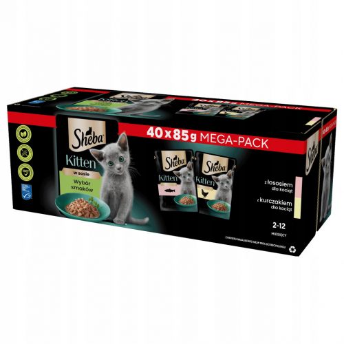  SHEBA KITTEN SCELTA GUSTI ALIMENTO IN SALSA PER GATTINI 40x85g