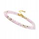  Bracciale in quarzo rosa con perle d'acqua dolce