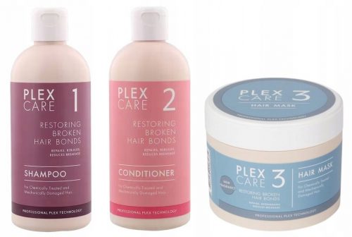  PLEX PROFESSIONAL Set per la cura 3 in 1 per capelli danneggiati e tinti