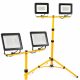 Lampada da terra alogena con supporto, doppio Ledlux 160 cm giallo + 2× Alogena bianco freddo 9000 lm 100 W