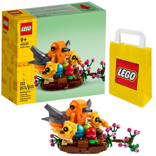  LEGO Ideas 40639 Nido d'uccello + Sacchetto di carta LEGO 6315786 giallo 24x8x18 cm