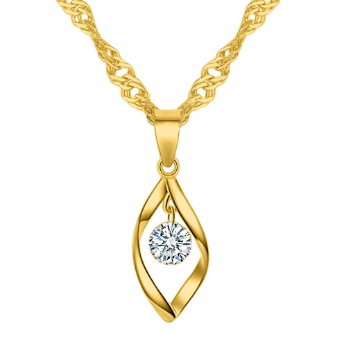  Collana da donna a catena in oro con pendente in argento 925