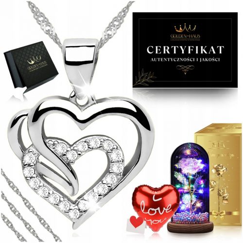  COLLANA SINGAPORE CELEBRITY IN ARGENTO CON CUORE 925 + LED ROSA ETERNA