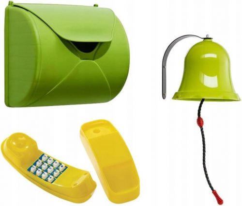 GIGI TOYS set di accessori: cassetta delle lettere, campanello, telefono, parco giochi