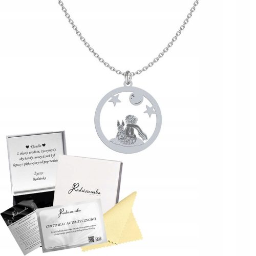  Collana Piccolo Principe in Argento 925 Catena Regalo Donna INCISIONE GRATUITA