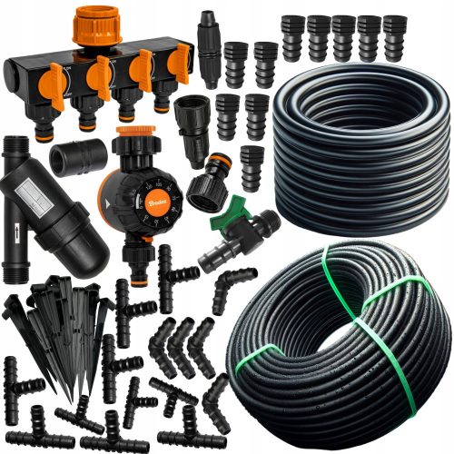  KIT IRRIGAZIONE TIMER 25m TUBO DI MONTAGGIO PIÙ LINEA GOCCIOLANTE 50m