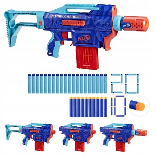  NERF ELITE 2.0 RIFLE GUN STORMCHARGE WILD EDITION SET + ARROTS + Gun Waffle Freccette per Nerf per Nerf N-strike Elite Freccette per Nerf 10