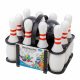 Set da bowling composto da 10 birilli + 2 palline + canestro