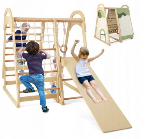 MeowBaby Scaletta 2in1 per bambini, in legno