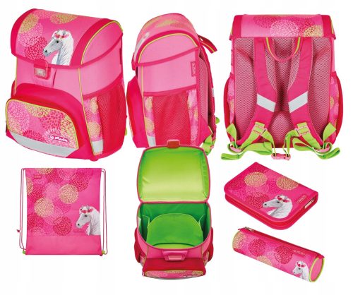  Set di zaini scolastici Herlitz Loop Plus Bloomy Horse