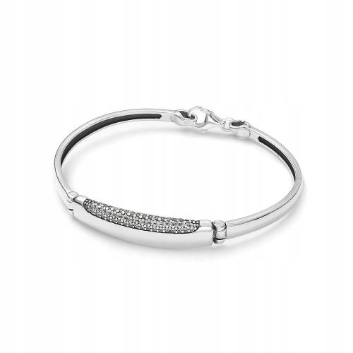  Bracciale in argento, rigido, zirconi, argento 925