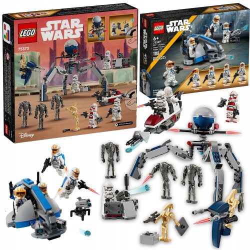  LEGO Star Wars 75372 Clone Trooper e Battle Droid Battle Pack + Lego STAR WARS 75359 Battle Set con 332