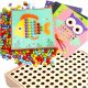  Puzzle Button mosaico per allenamento a mano Funghi Montessori in legno