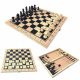  SCACCHI GIOCO DAMA SFONDO GRANDE XXL IN LEGNO 3in1 REGALO 32 x 32 cm