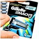  Inserti per rasoio Gillette Mach3, 4 pezzi, argento