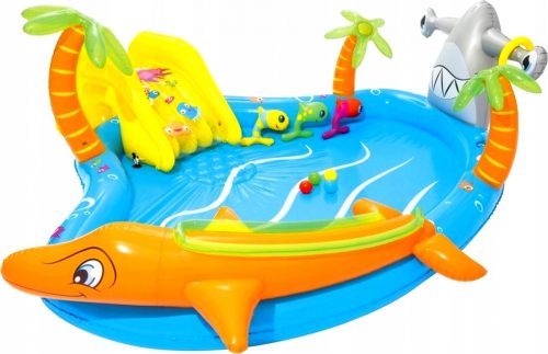 PISCINA GONFIABILE CON SCIVOLO, PARCO GIOCHI, FONTANA