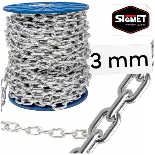 Catena economica METALLO ZINCATO D1 maglia corta 3mm ROTOLO 1MB 100m