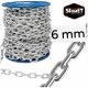 Catena economica METALLO ZINCATO D1 maglia 6mm PER ALTALENA 1MB ROTOLO 30m