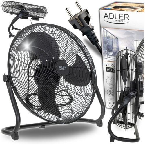  ADLER EUROPE ventilatore da pavimento Circolatore d'aria, ventola da 45 cm, 200 W nero