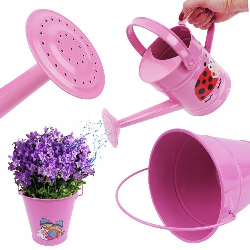 SET DA GIARDINO ROSA, ANNAFFIO + SECCHIO PER BAMBINI