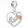  CHARMS in Argento Ragazza con Cavallo Cavallo Strass Bambino Cuore Cuore