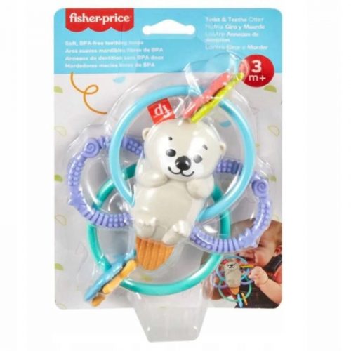  Giocattolo per la dentizione con sonaglio, Fisher-Price, in tessuto multicolore