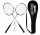 SET DI RACCHETTE DA BADMINTON, NERO, COPERTURA SOLIDA, 2 RIPARI NERI