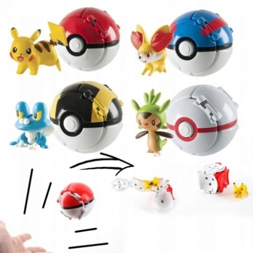  GIOCATTOLO FIGURA POKEBALL DA 4 PEZZI + FIGURA