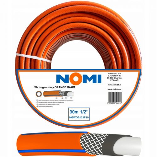  TUBO DA GIARDINO NOMI ARANCIONE 1/2'' 30m PREMIUM 4 STRATI FORTE E DUREVOLE