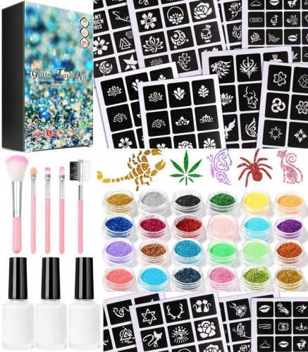  Tatuaggi Glitter 295 modelli 36 paillettes glitter