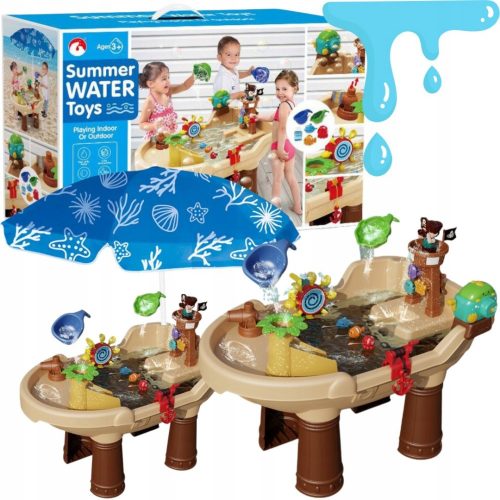 TAVOLO ACQUA SET GIOCATTOLO DA SPIAGGIA PER BAMBINI BOLLE DI SAPONE OMBRELLONE BARCA