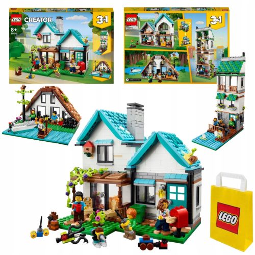  LEGO Creator 3 in 1 31139 Casa Accogliente + Sacchetto di carta LEGO 6315786 giallo 24x8x18 cm