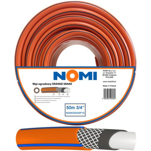  TUBO DA GIARDINO NOMI ARANCIONE 3/4'' 50m PREMIUM 4 STRATI FORTE E DUREVOLE