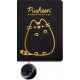  Quaderno A5 St. Majewski Pusheen nero, Sfumature di giallo e oro + 3× Penna cancellabile automatica Pusheen 1 pz