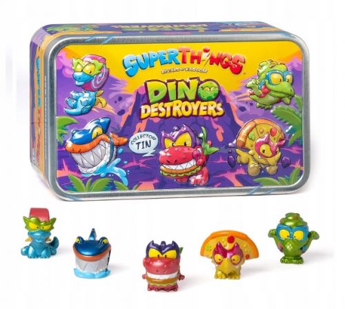  SUPER ZINGS Cose Tin Dino Destroyers Metal Can 5 Figure