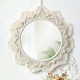  SPECCHIO BOHO ROTONDO CORDA TINTA MACRAME 50 cm SPECCHIO DA PARETE BOHO