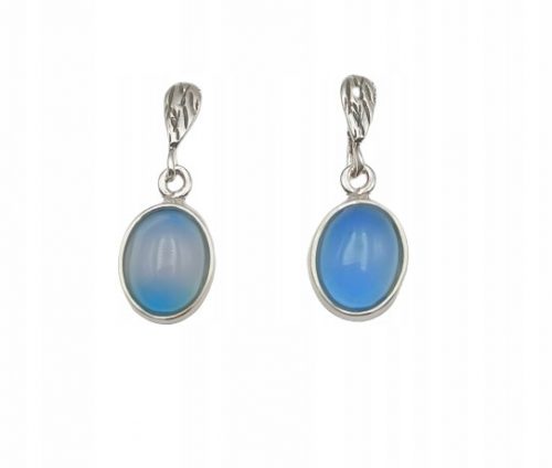  ORECCHINI IN ARGENTO 925 CON MINERALI NATURALI CALCEDONE BLU