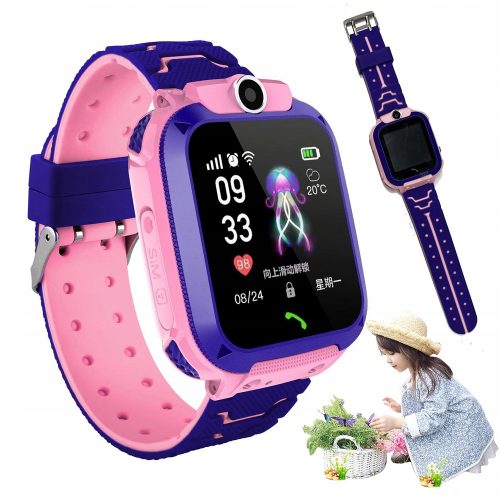  SMART WATCH PER BAMBINI SMARTWATCH LBS TELEFONO SOS IP67 ROSA