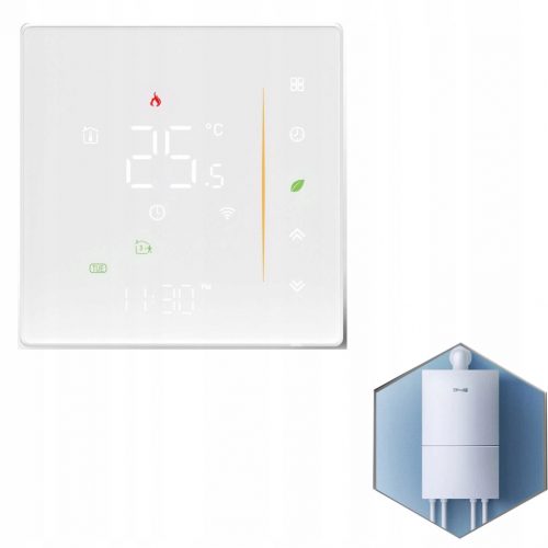  ZIGBEE Termostato intelligente per riscaldamento caldaia, nero, programmabile, bianco