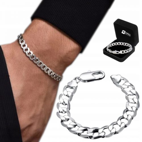  Bracciale da uomo in Argento BRACCIALE ARGENTO pr. 925 Pancerka 5mm/21cm