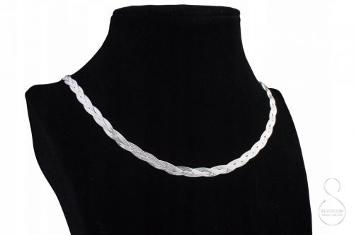  COLLANA IN ARGENTO TRIPLO NASTRO LISCIO PONTE 45 CM ITALIANO