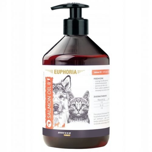  BIOFEED EUPHORIA Olio di pesce di salmone per cani e gatti Omega 3 - 1L