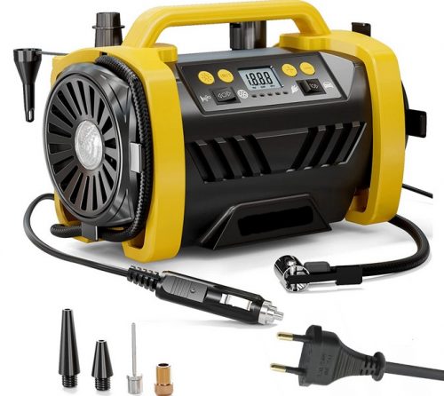 COMPRESSORE AUTO 12V 230V KIT POMPA COMPRESSORE PORTATILE SENZA OLIO