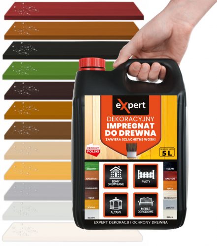 Vernice per legno IMPREGNATA 5l CON CERE, 12 COLORI