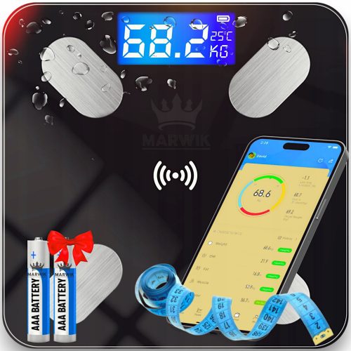  BILANCIA ANALITICA DA BAGNO SLIM 180KG SMART+ 25in1 BLUETOOTH ANDROID / iOs