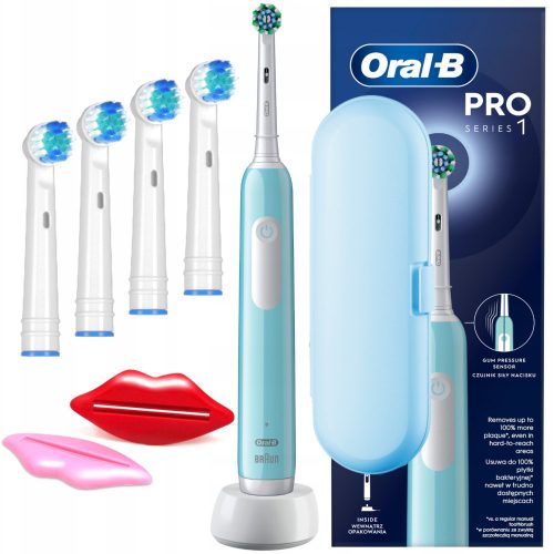  Spazzolino elettrico rotante Oral-B Pro Series 1 blu con custodia