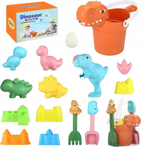 SET DA GIOCO SABBIA, SABBIA, SECCHIO, DINOSAURI, STAMPI, SPANKLES